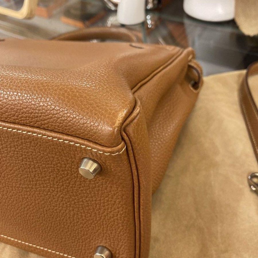 Hermes kelly 32 Togo Stamp Squ H Gold/ Silver-15