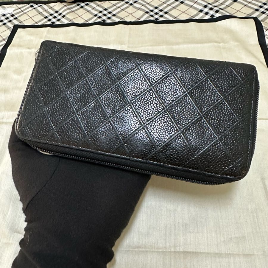 香奈兒 CHANEL 魚子醬牛皮長夾-1