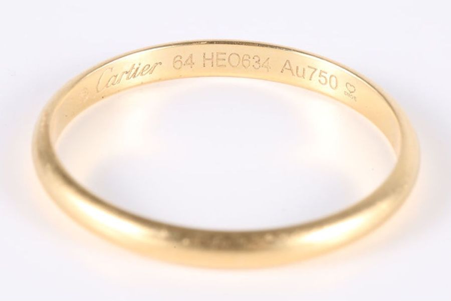 CARTIER(卡地亞) 18K黃金 黃金 素圈戒指 64碼 18K-5
