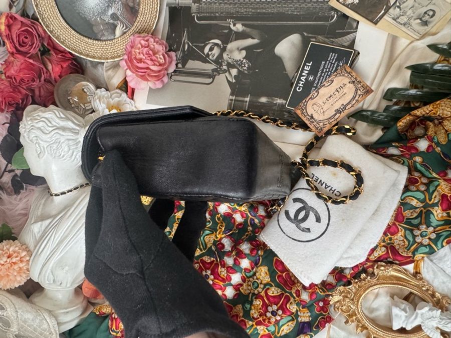 Chanel vintage 大金logo斜背包/信封包/王吉娜古董精品-2
