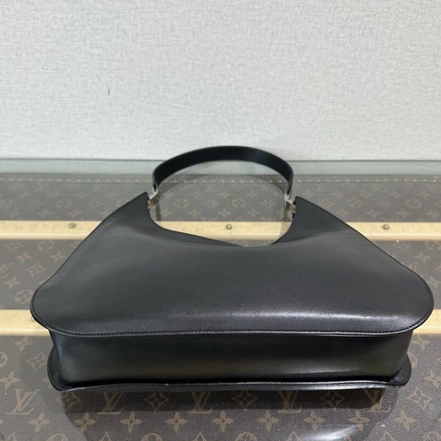 GUCCI 黑銀全皮手提肩背hobo包 31.5*26*7 98新-4