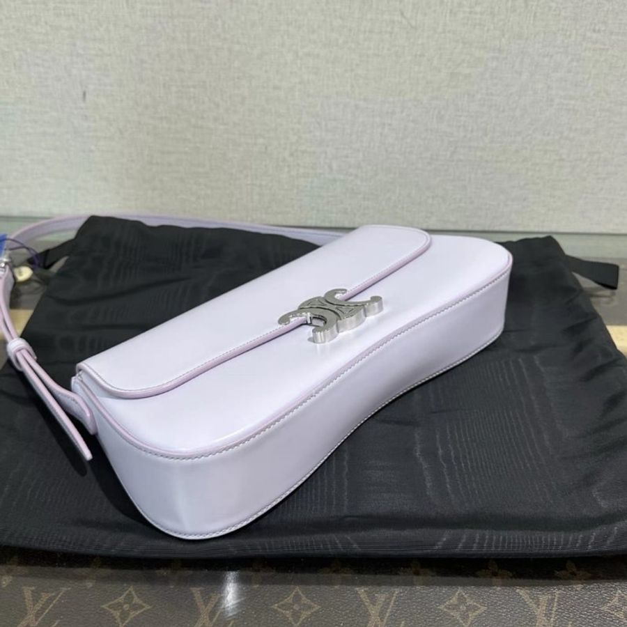 CELINE Lola紫色銀扣手提腋下包29*12*5 98新配件塵袋-4
