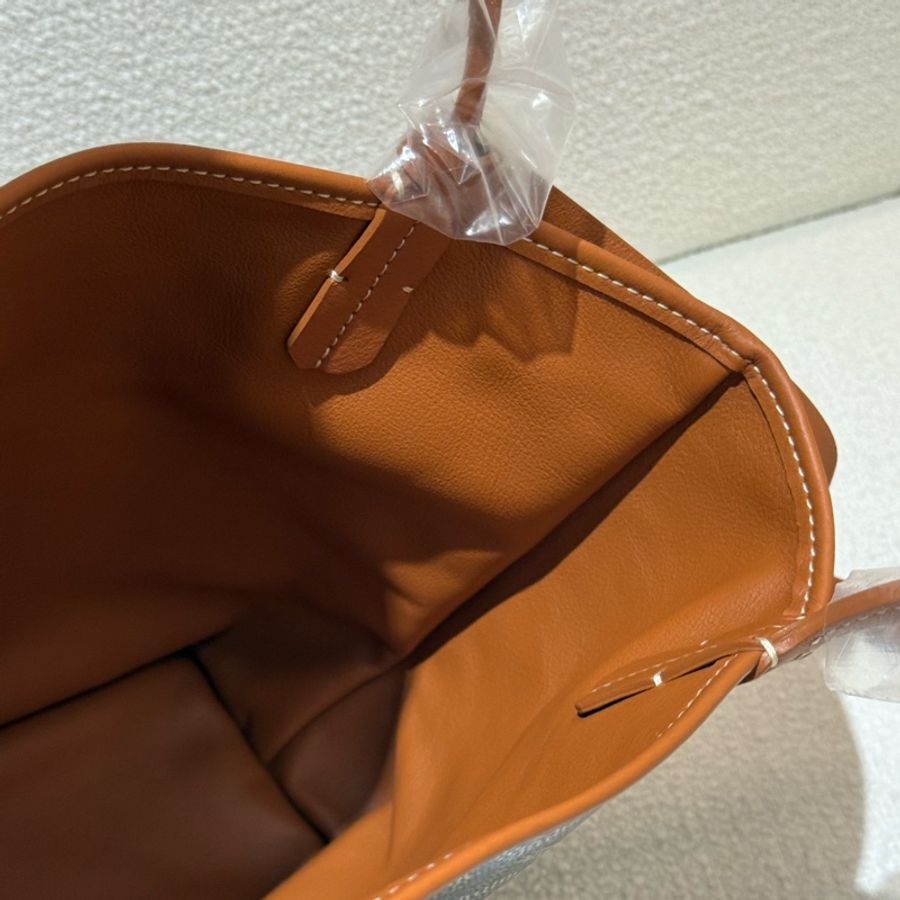 焦糖色皮革GOYARD Anjiou Mini Tote 超美雙面皮革托特手提包-11