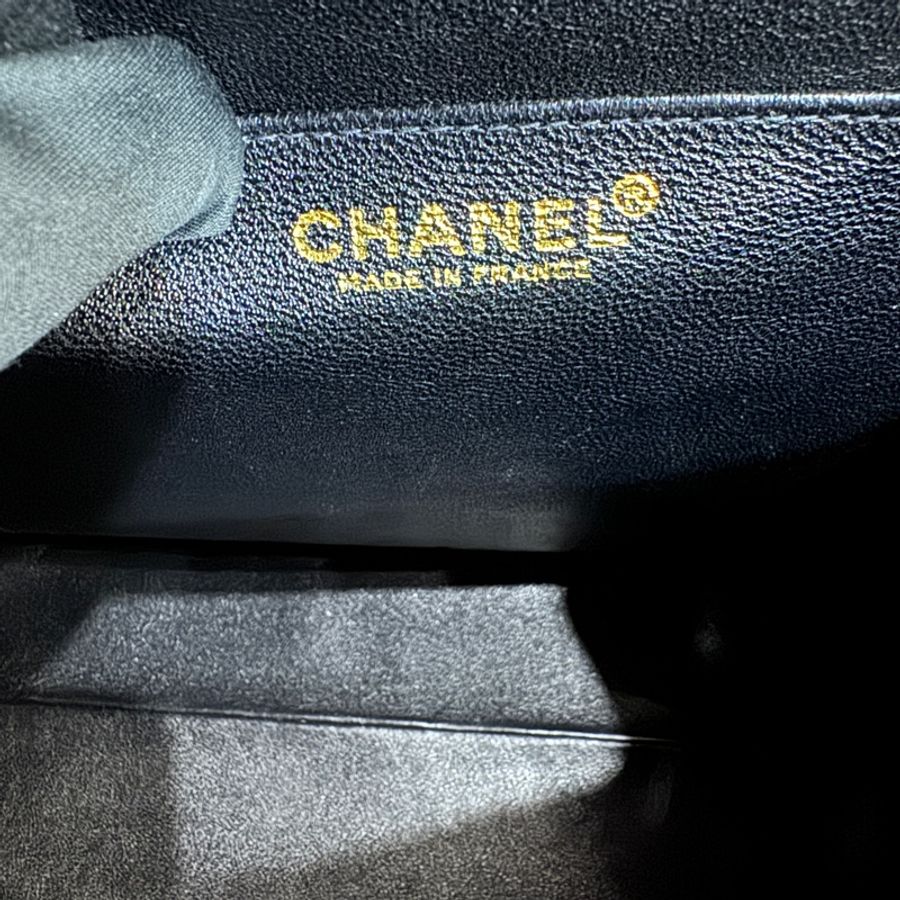 Chanel 荔枝凱莉包/黑金釦經典/王吉娜古董精品-8