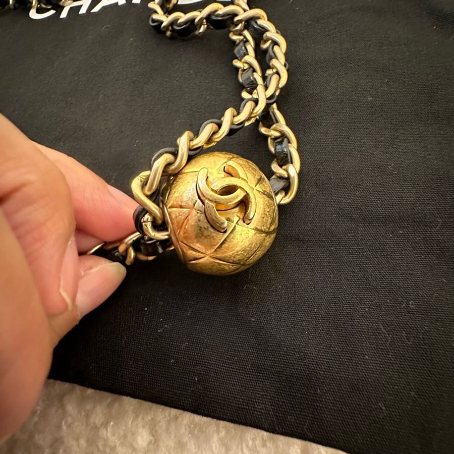 香奈兒CF金球大mini,黑金配色,22年芯片款-18