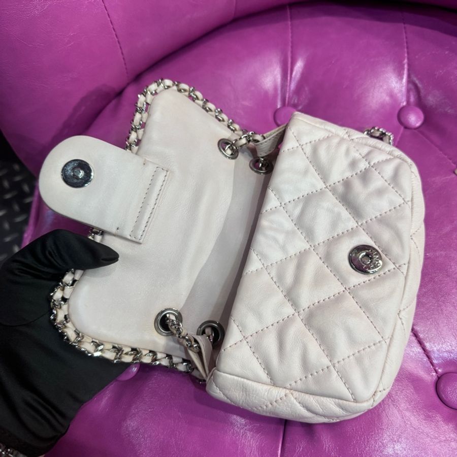 Chanel 迷你奶白鏈條包/王吉娜古董精品-6