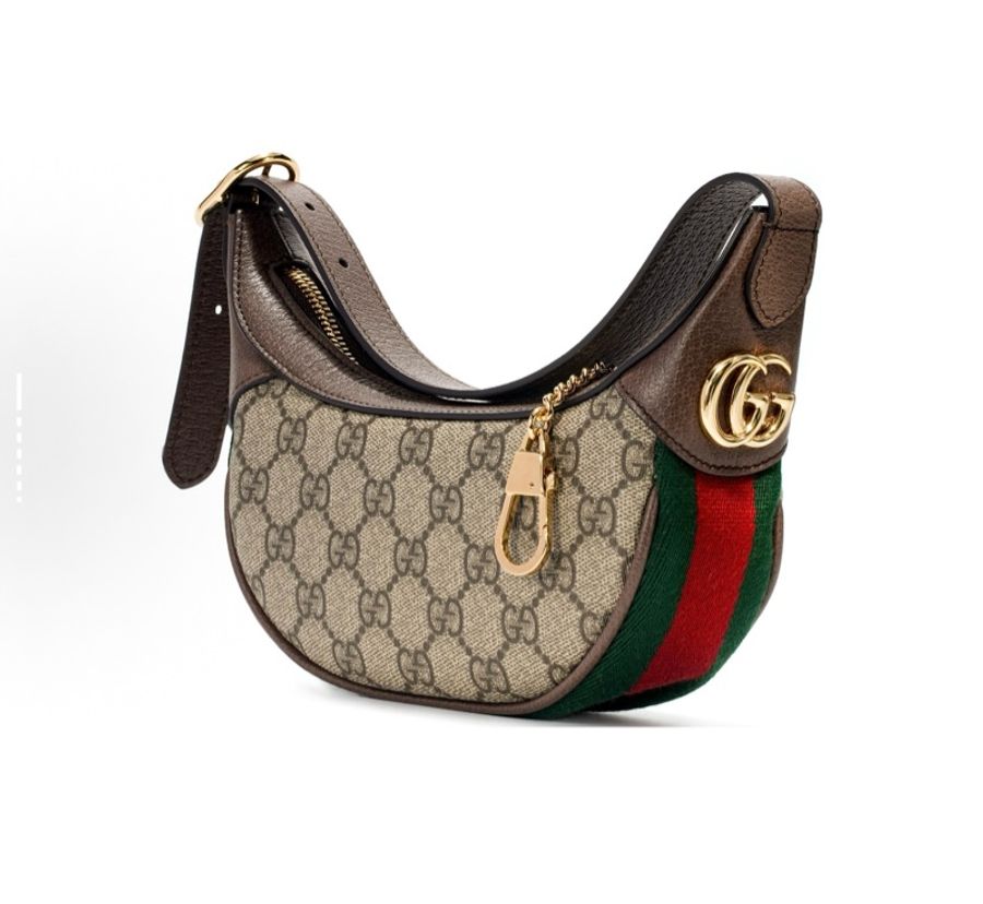 GUCCI古馳 Ophidia 復古老花Logo 帆布拼皮 腋下包手提單肩包 迷你 女款-5