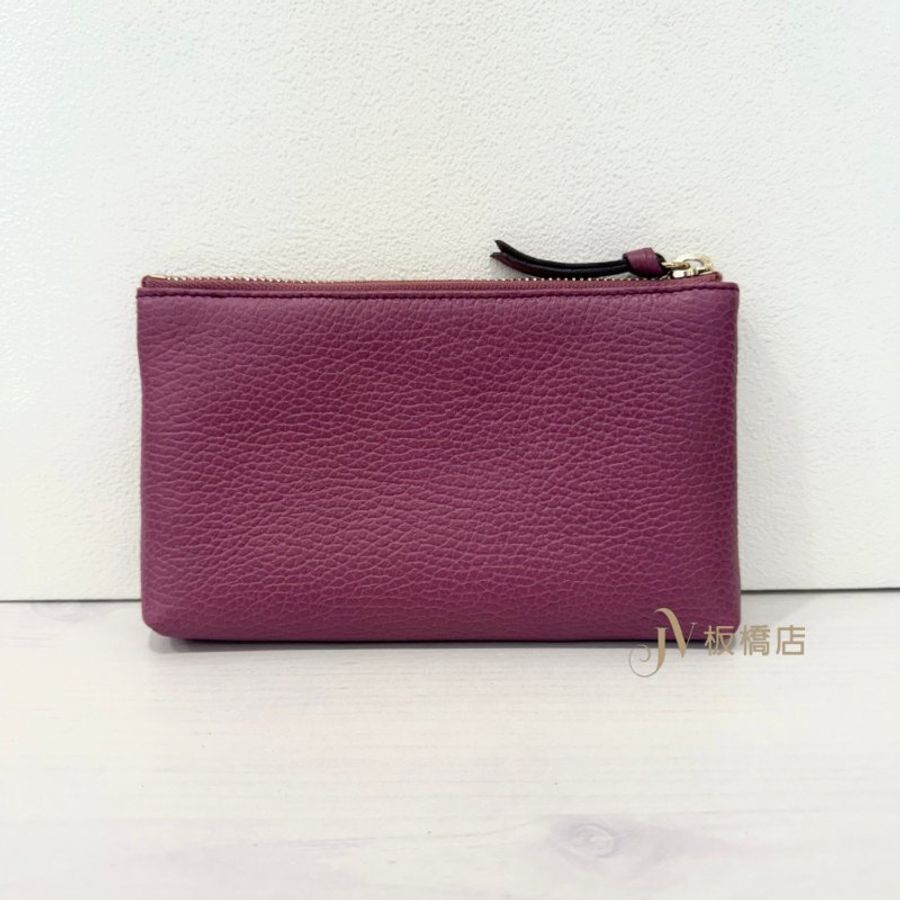 gucci桃紅牛皮金色草寫logo拉鍊小可愛806480512-3