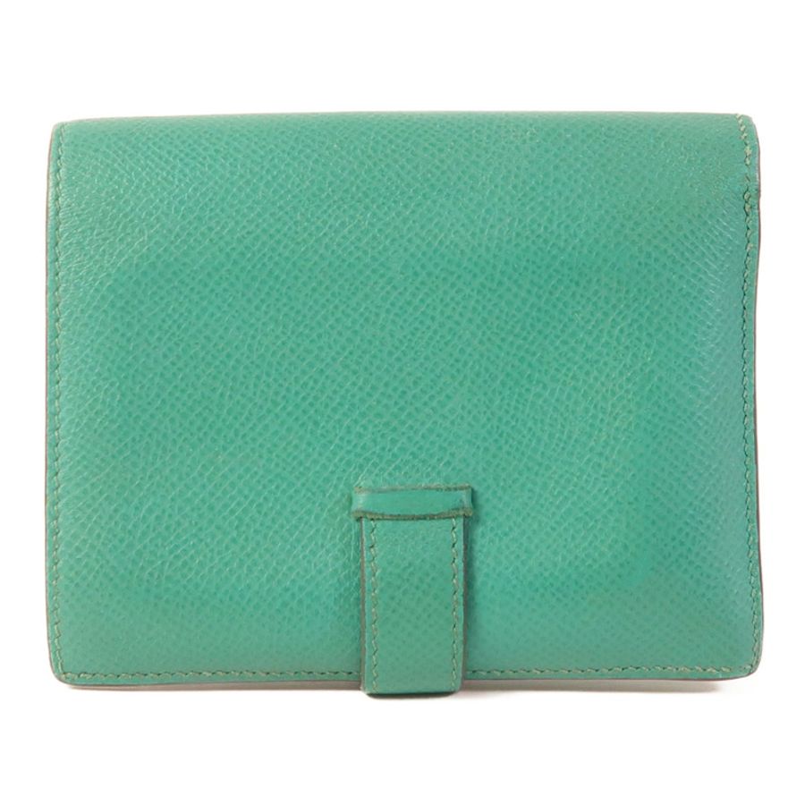 HERMES 【激減優惠】Epsom皮革Bearn Compact金扣錢包Vert Jade-1