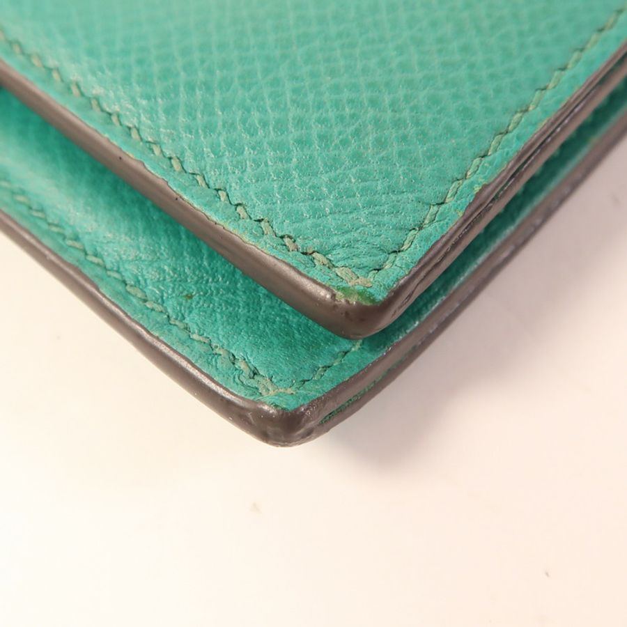 HERMES 【激減優惠】Epsom皮革Bearn Compact金扣錢包Vert Jade-8