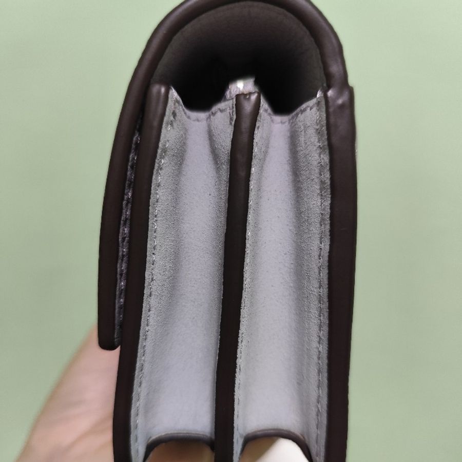 TB Toryburch MILLER 專櫃款 可拆帶皮革手拿/斜背包(淺灰)小款 全新(不可議)-12