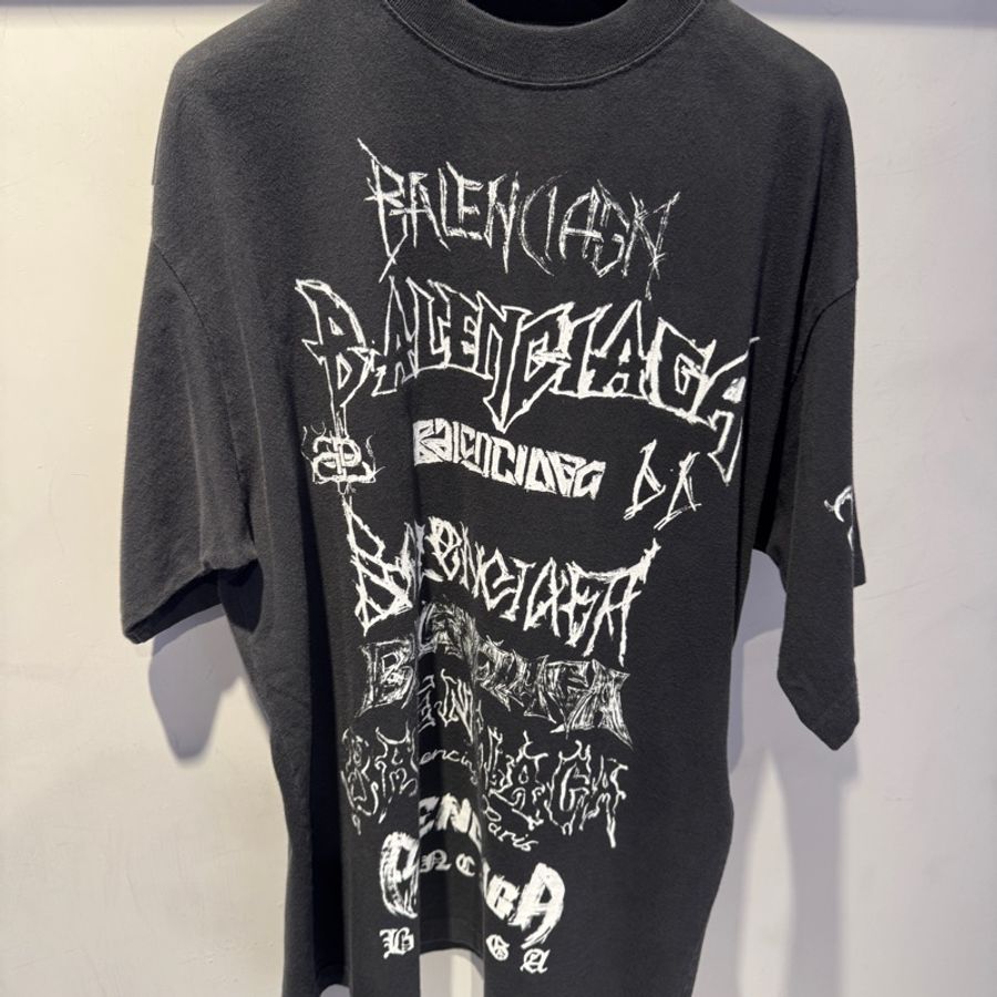 Balenciaga巴黎世家字母印花圓領套頭短袖T恤 寬松版型 男款-0