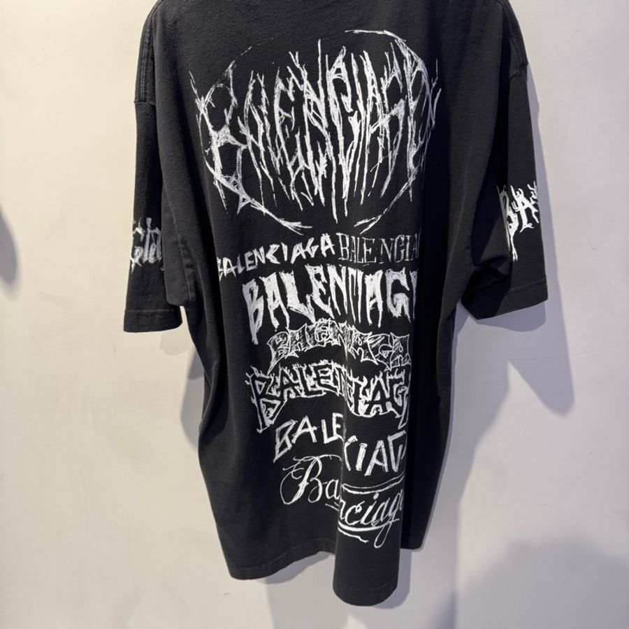 Balenciaga巴黎世家字母印花圓領套頭短袖T恤 寬松版型 男款-1