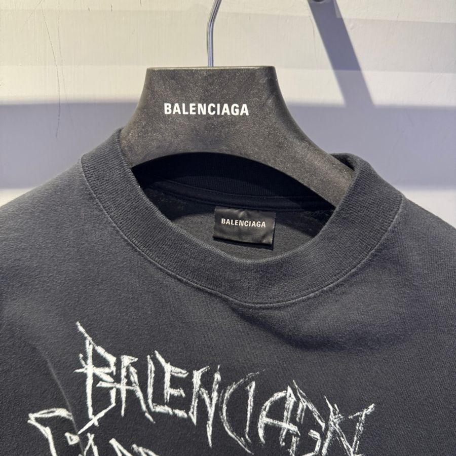 Balenciaga巴黎世家字母印花圓領套頭短袖T恤 寬松版型 男款-2