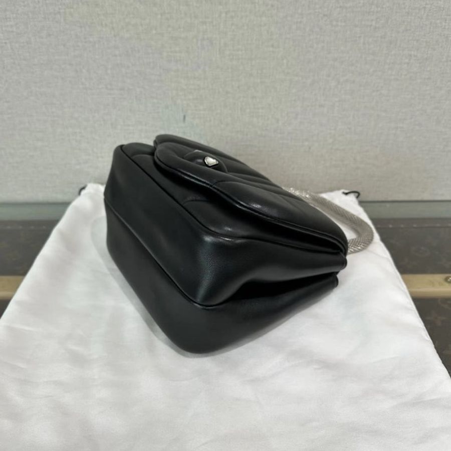 BVLGARI XAmbush黑銀手提斜背蛇頭包 19*16*10 98新配件塵袋-2