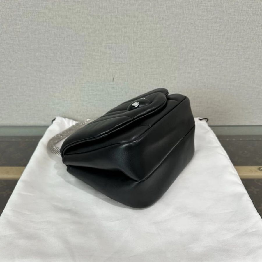BVLGARI XAmbush黑銀手提斜背蛇頭包 19*16*10 98新配件塵袋-3