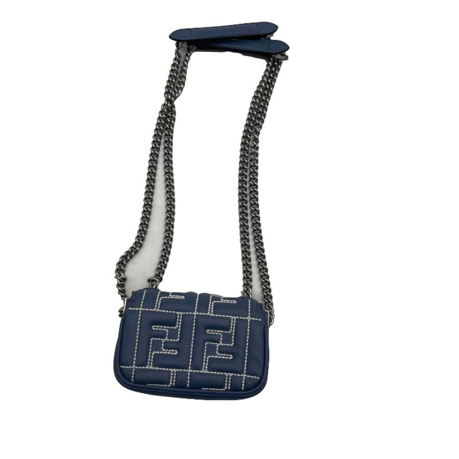 FENDI 藍灰色全皮mini鍊包-1