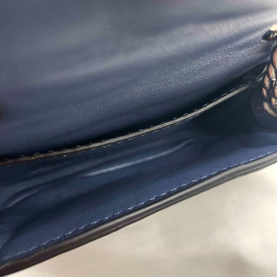 FENDI 藍灰色全皮mini鍊包-8