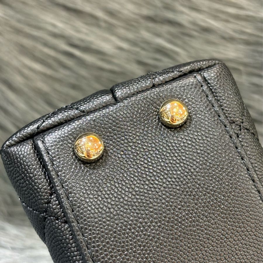CHANEL AS2215 MINI HANDLE COCO 20 黑色荔枝皮 蜥蜴皮壓紋提把 金鍊 肩背包 手提包 斜背包-19