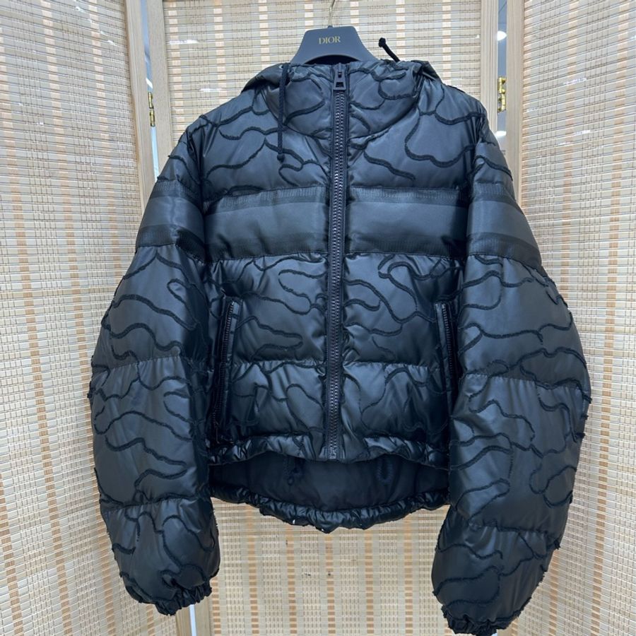 Dior 羽絨棉衣 深藍色暗紋S碼 上身無敵好看-0
