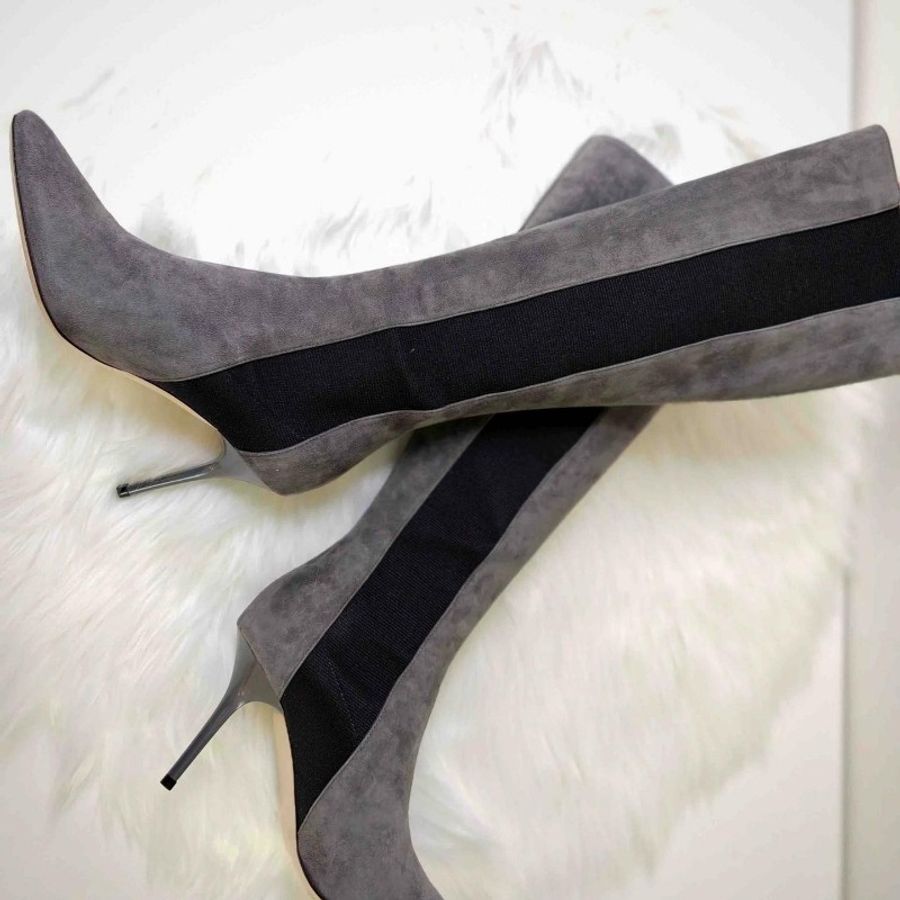 Jimmy Choo 羊皮灰色長筒靴 36碼-1
