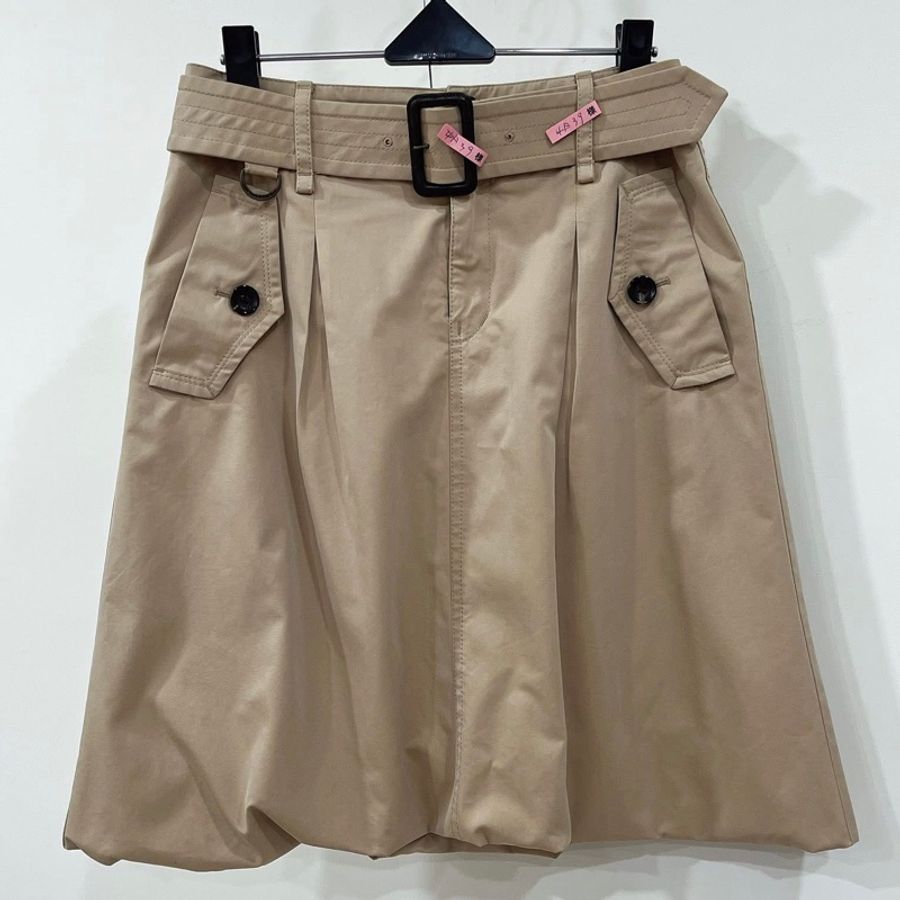 Burberry 黑標 腰帶花苞卡其裙-0