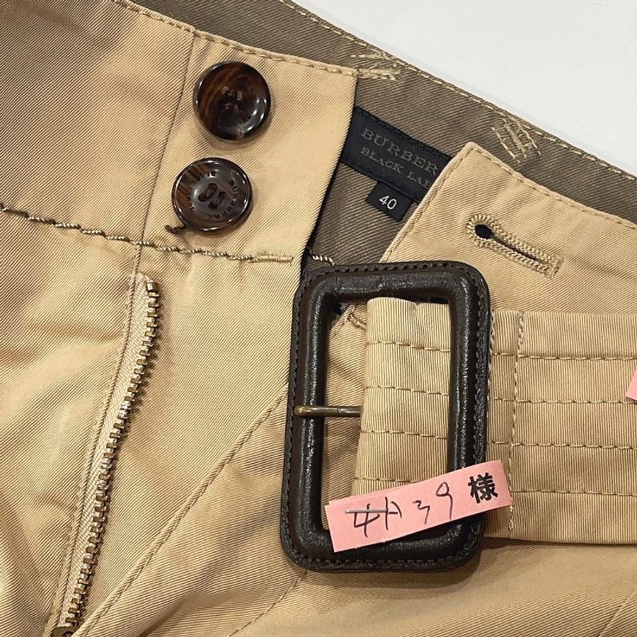 Burberry 黑標 腰帶花苞卡其裙-5