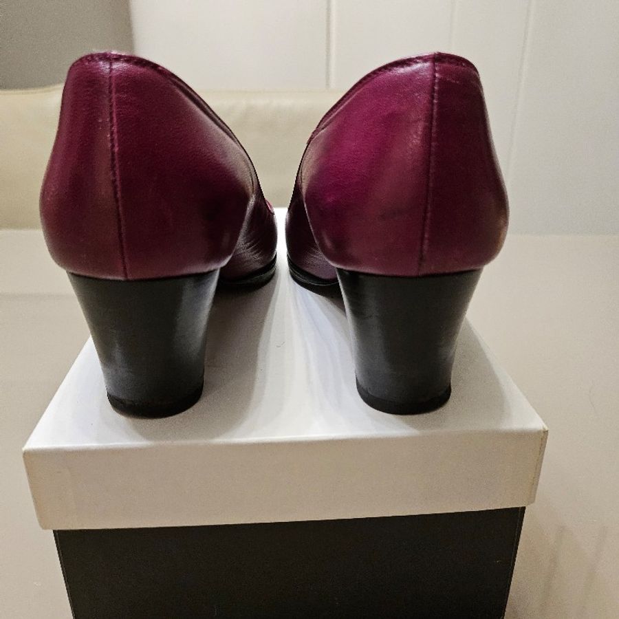 MARC JOCABS酒紅色鞋頭拼接麂皮-2