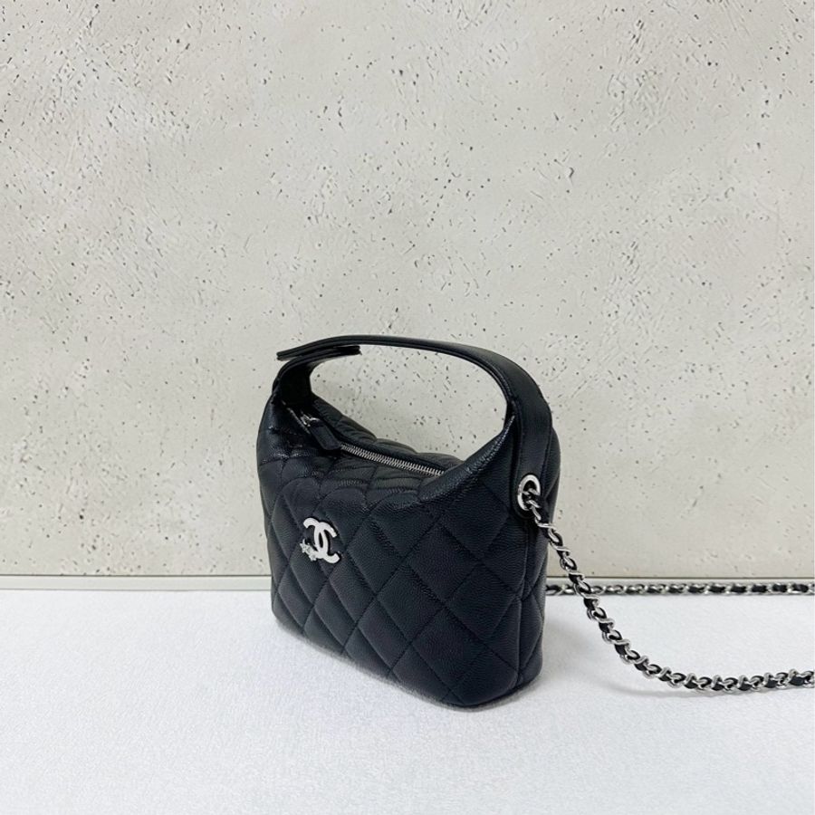 Chanel 黑銀星星水鑽飯盒包-2
