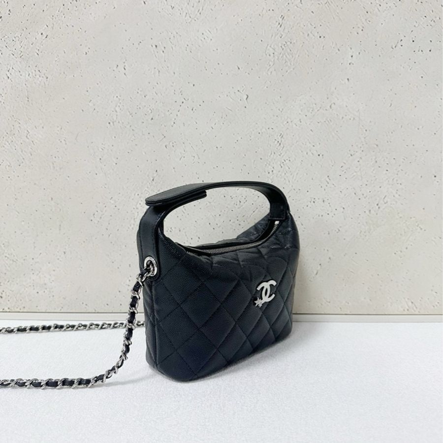 Chanel 黑銀星星水鑽飯盒包-3