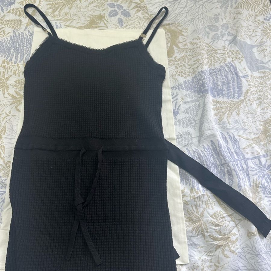 Chanel 香奈兒24A手工坊黑色吊帶 尺碼 36-3