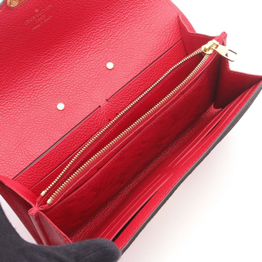 路易威登 Portefeuille Mtis 雙折錢包 M63728 Monogram empreinte 紅色 二手-2