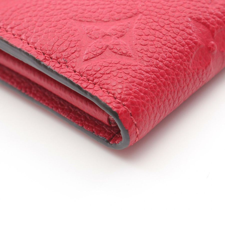 路易威登 Portefeuille Mtis 雙折錢包 M63728 Monogram empreinte 紅色 二手-5