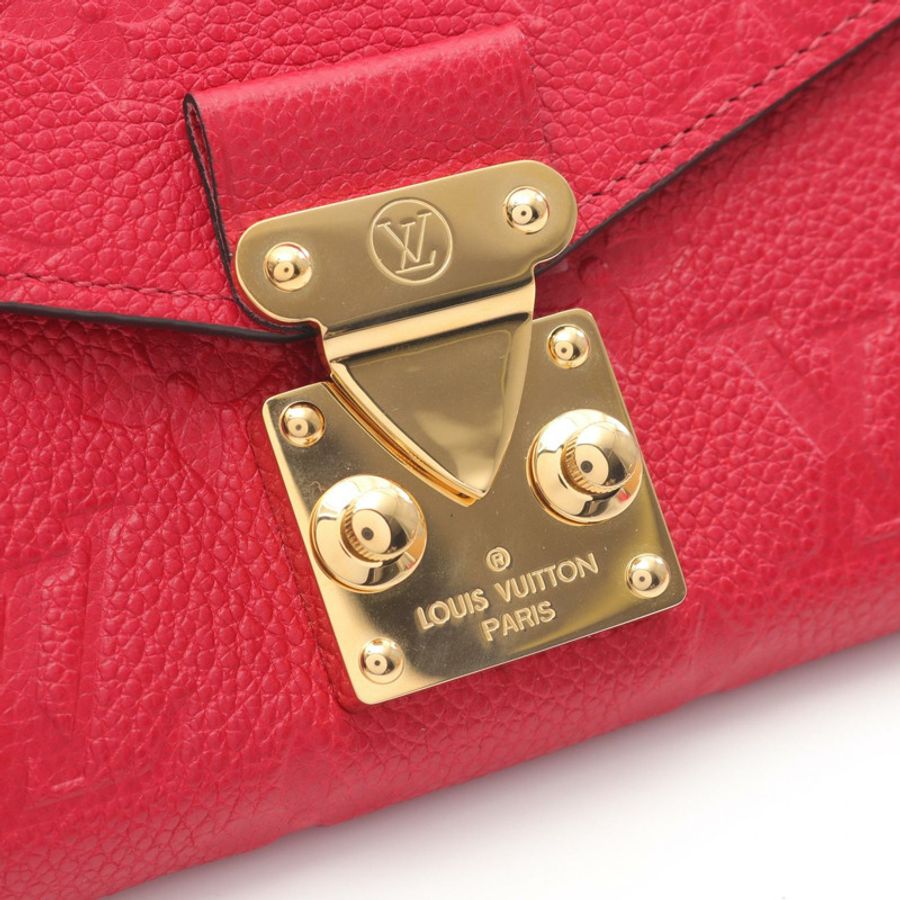 路易威登 Portefeuille Mtis 雙折錢包 M63728 Monogram empreinte 紅色 二手-6