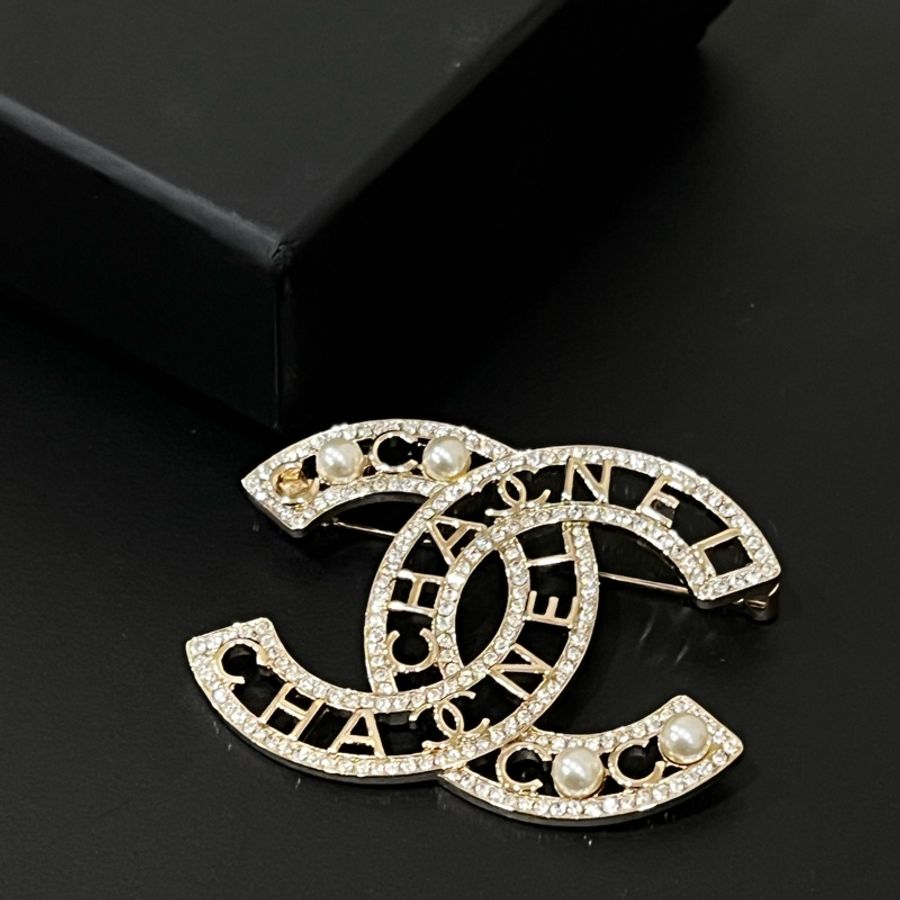 CHANEL 雙C 水鑽 LOGO 別針 / 胸針（Brooch）-3