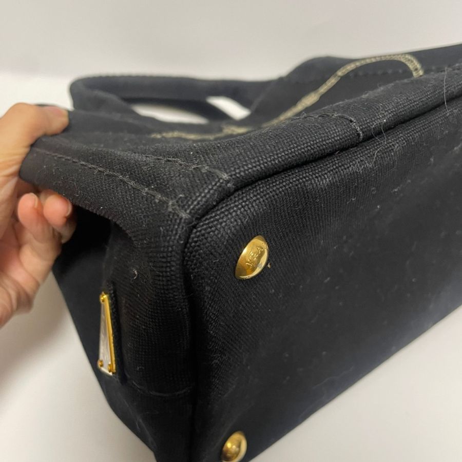 Prada 黑色經典帆布手提包-6