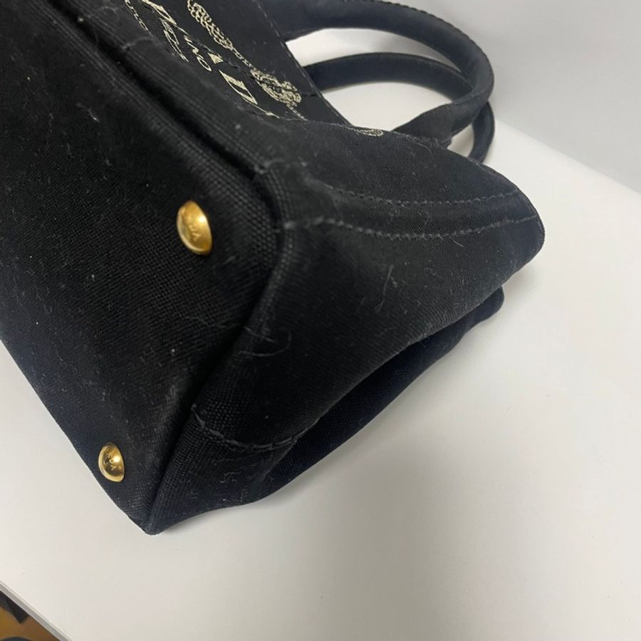 Prada 黑色經典帆布手提包-7