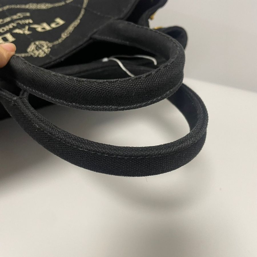 Prada 黑色經典帆布手提包-8