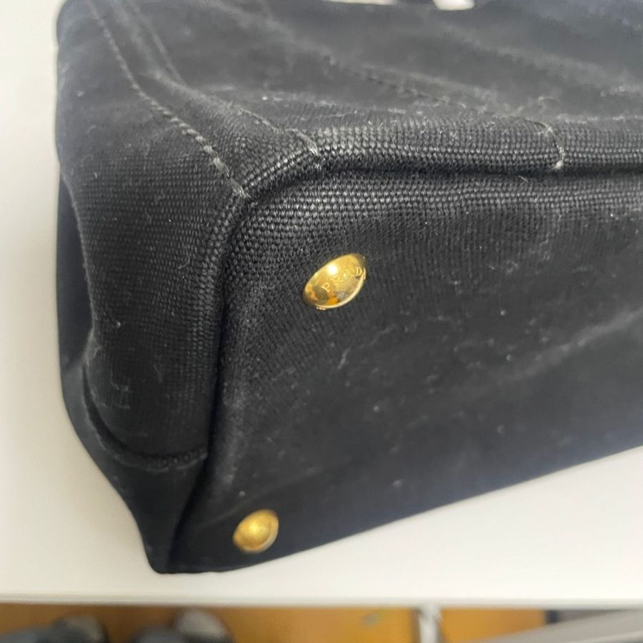 Prada 黑色經典帆布手提包-9