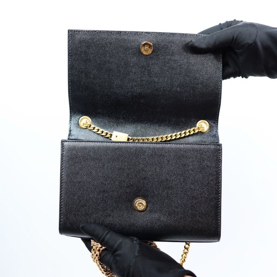 二手 Ysl Kate 鏈條包 黑金款 小號-4