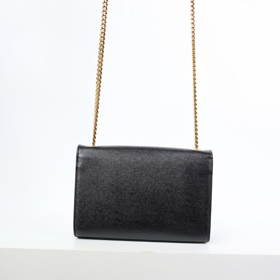 二手 Ysl Kate 鏈條包 黑金款 小號-6