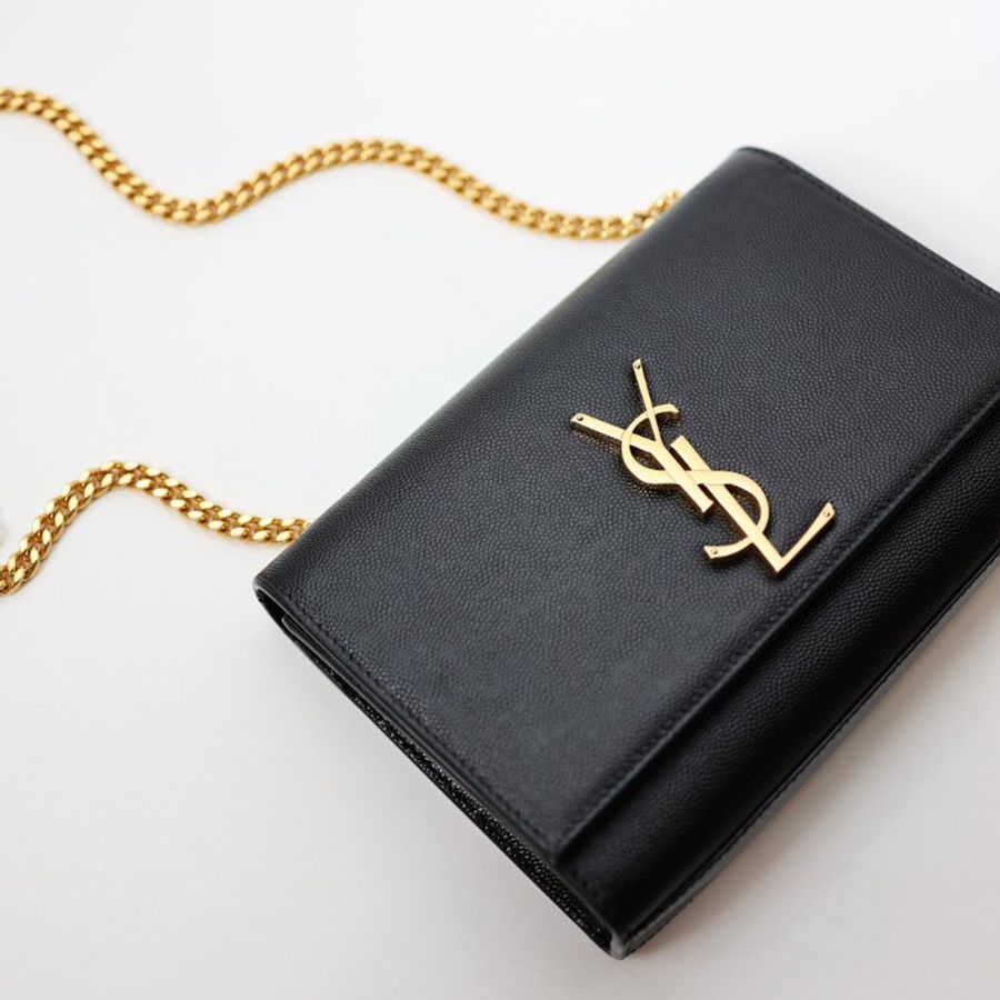 二手 Ysl Kate 鏈條包 黑金款 小號-9