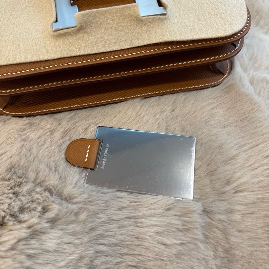 HERMES Constance 19 金棕銀 epsom stamp k-4