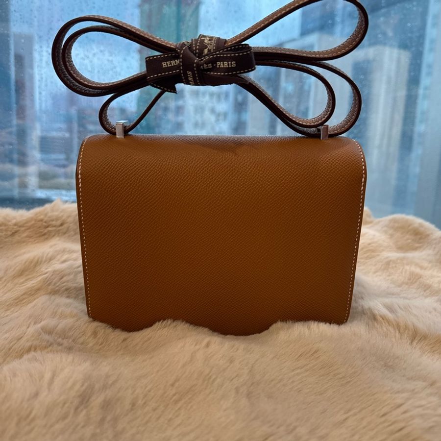 HERMES Constance 19 金棕銀 epsom stamp k-6