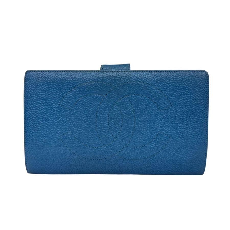 【赫蒂國際精品】 Chanel 香奈兒 深藍皮革長夾 vintage-0