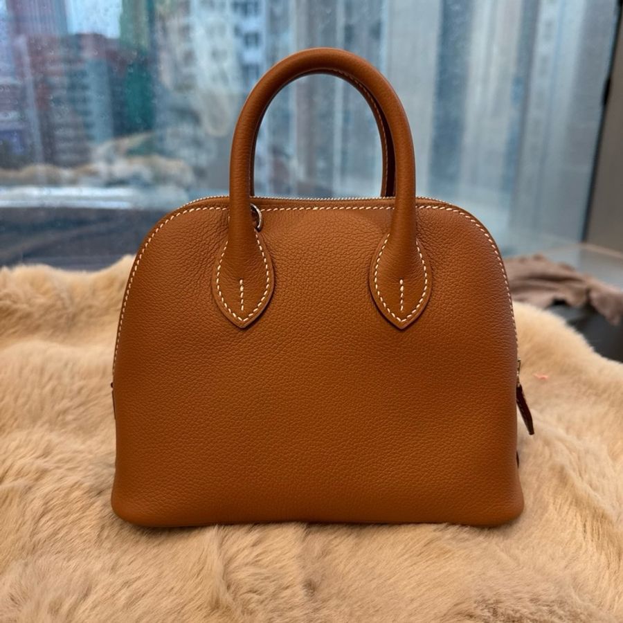 HERMES mini bolide 金银evercolor皮 stamp k-0