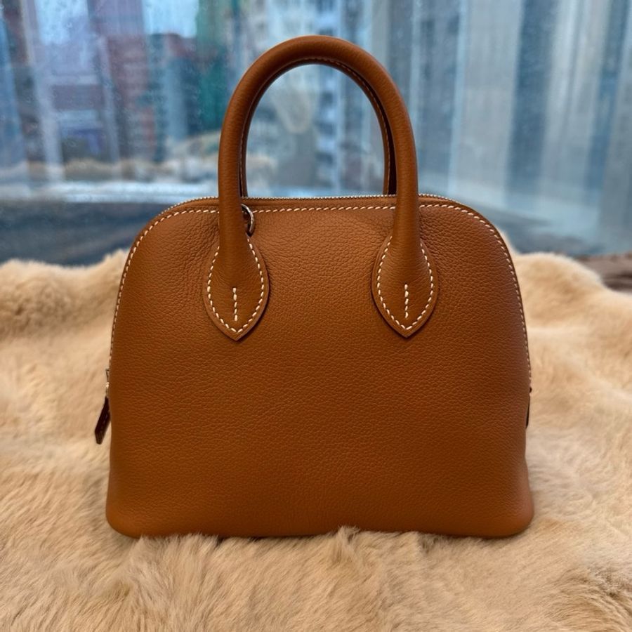 HERMES mini bolide 金银evercolor皮 stamp k-1