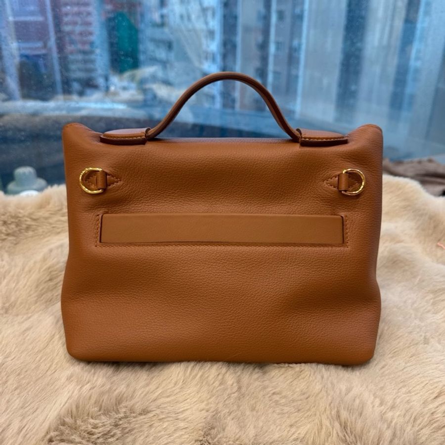 HERMES mini 2424 金金 evercolor皮 stamp k-1