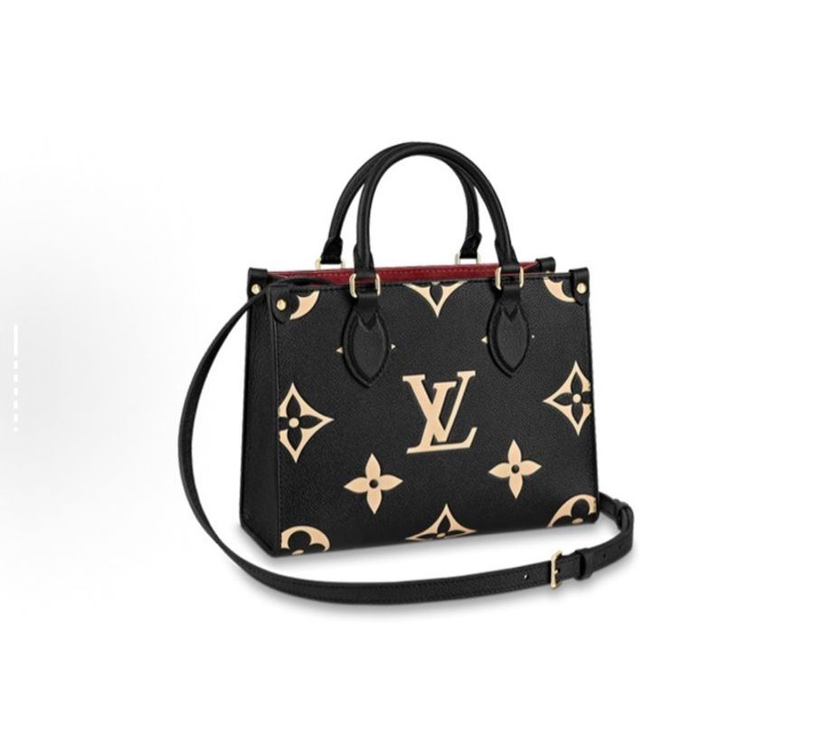 LV Onthego 牛皮壓紋老花 托特包 小號-2