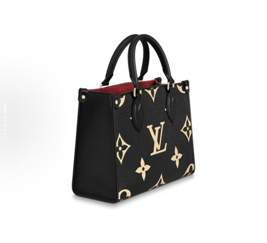 LV Onthego 牛皮壓紋老花 托特包 小號-3